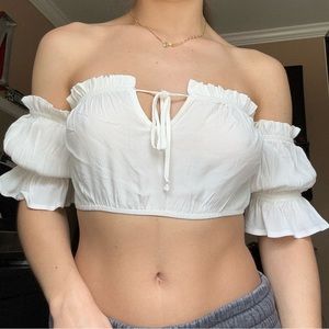White Bandeau Top